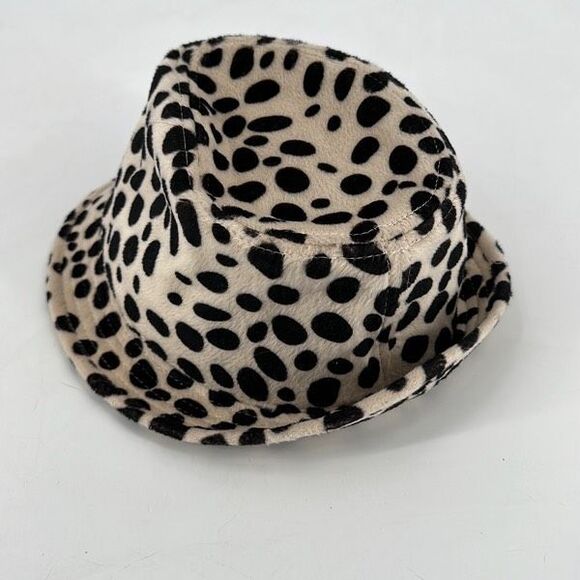 Christys Crown Women's Ashley Dalmatian‎ Print Fedora Hat Tan One Size Halloween - Picture 2 of 5